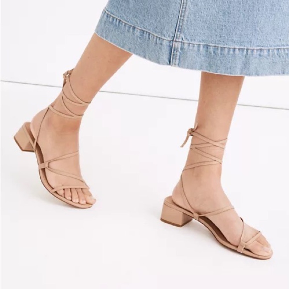 Madewell Nude Lace Up Sandals